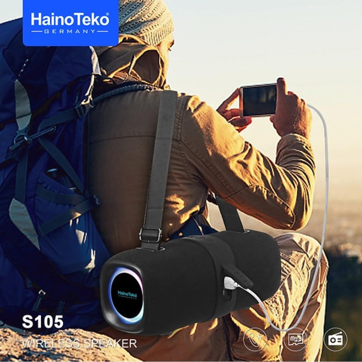 Haino Teko S105 Portable Speaker with power bank function (Black)